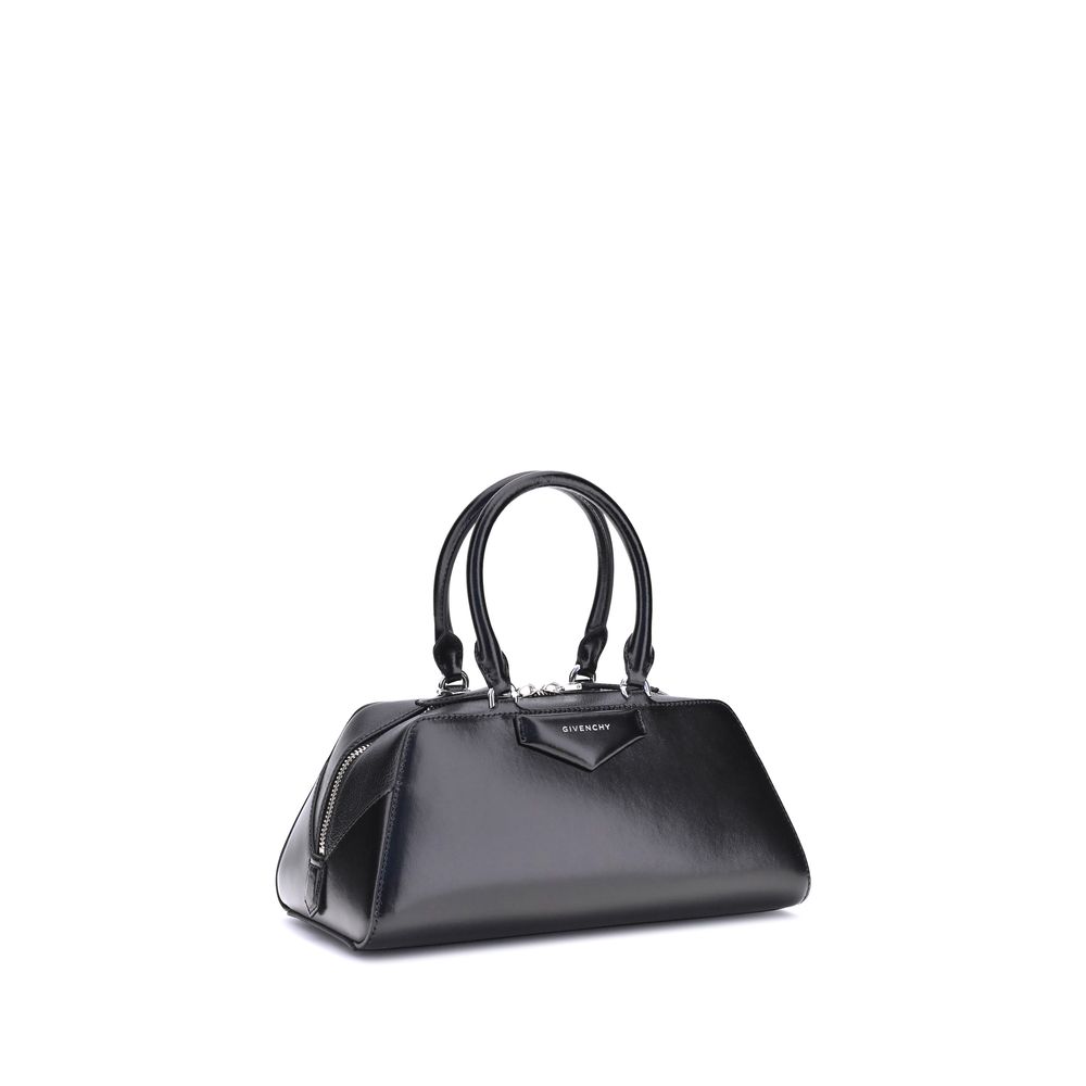 Givenchy Small Antigona East-West black calf leather satchel front view