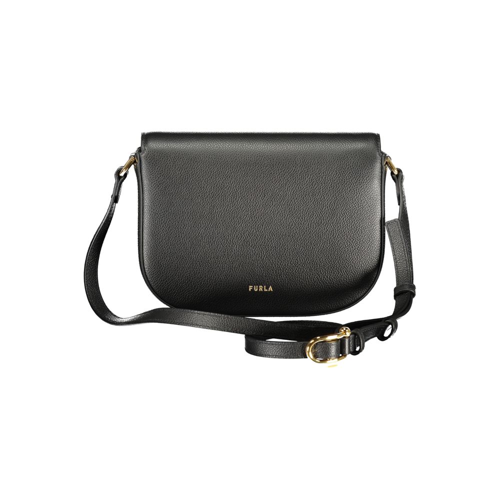 Furla Moonlight S Crossbody black leather bag front view