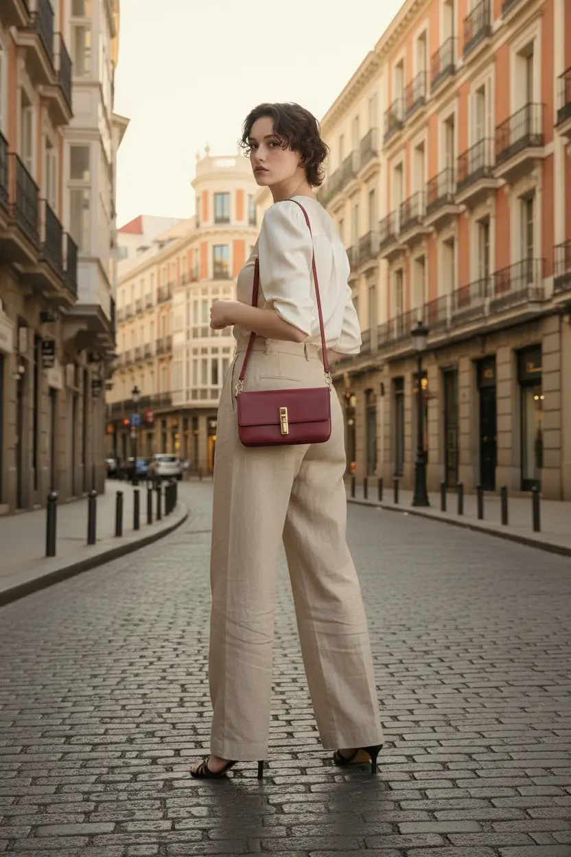 Furla Iride red leather crossbody bag with gold hardware front view