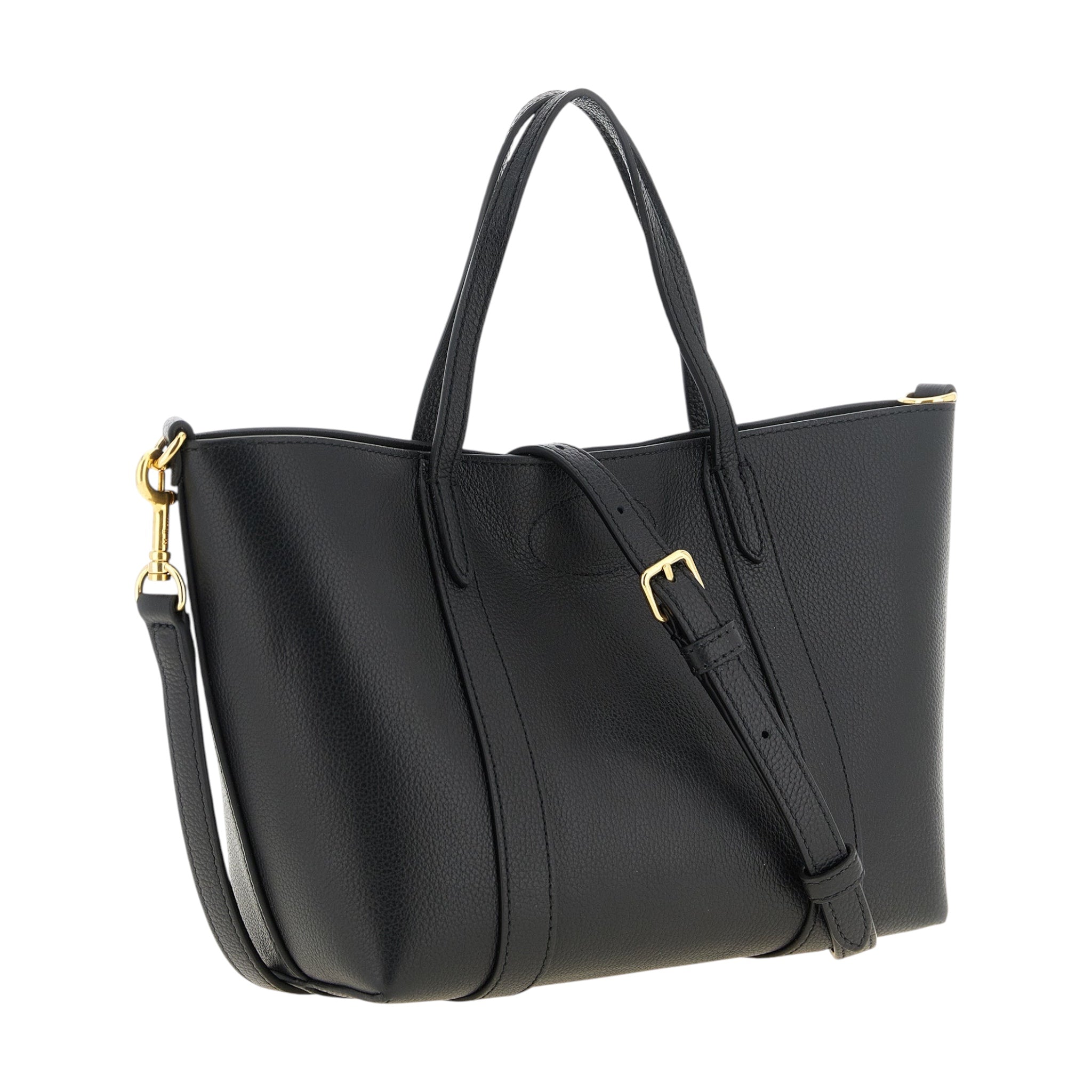 Bolso tote Mulberry Bayswater de XT & Co en piel de becerro negra con herrajes dorados y correa ajustable