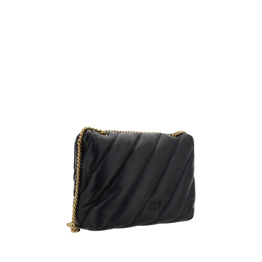 PINKO Black The Love Puff leather Shoulder Bag