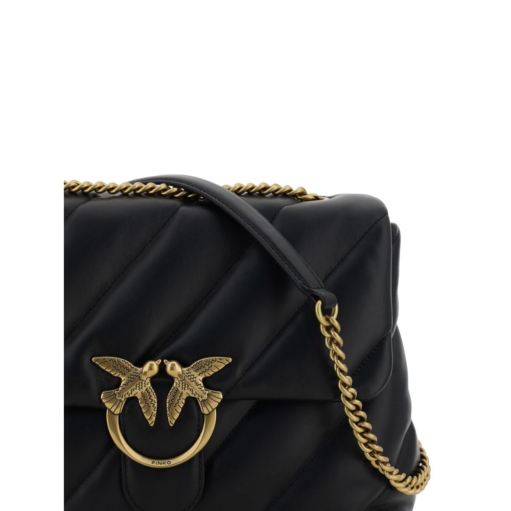 PINKO Black The Love Puff leather Shoulder Bag