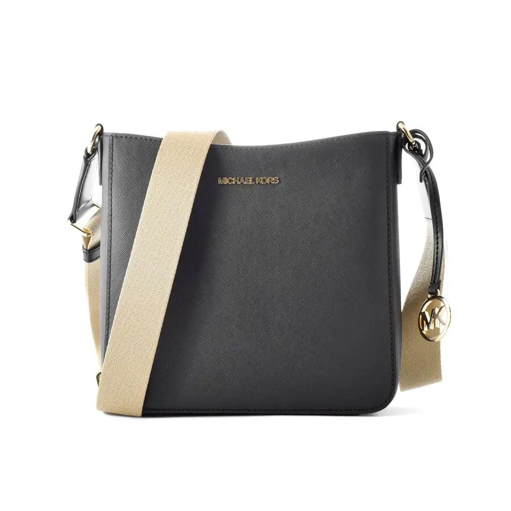 Michael Kors Black Canvas Crossbody Bag, front view