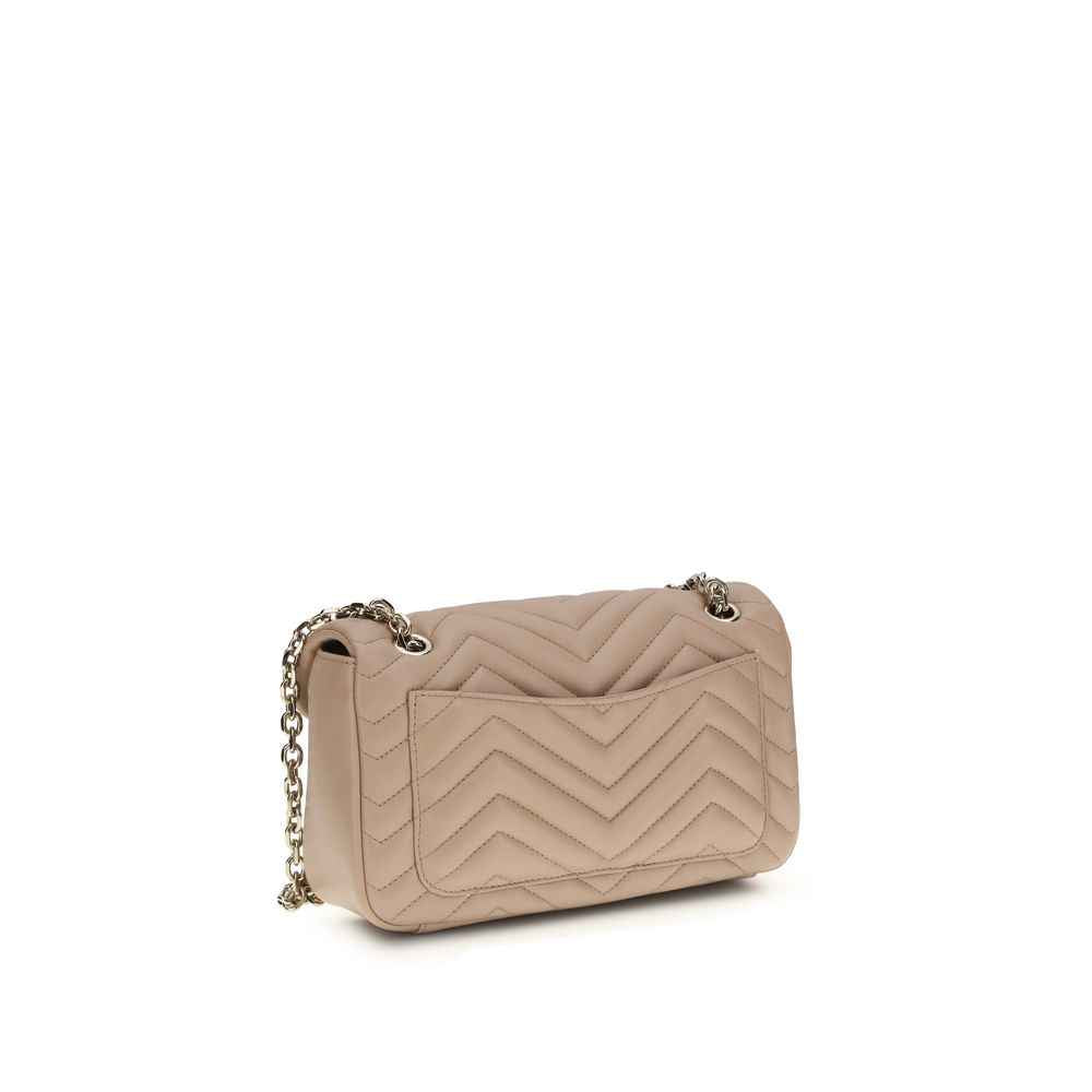 Gucci GG Marmont beige chevron quilted leather shoulder bag, front view