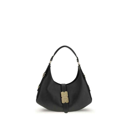 Ganni Black Calf Leather Bos Taurus Shoulder Bag by Ganni