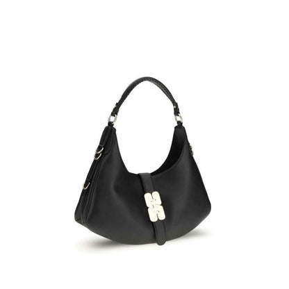 Ganni Black Calf Leather Bos Taurus Shoulder Bag by Ganni