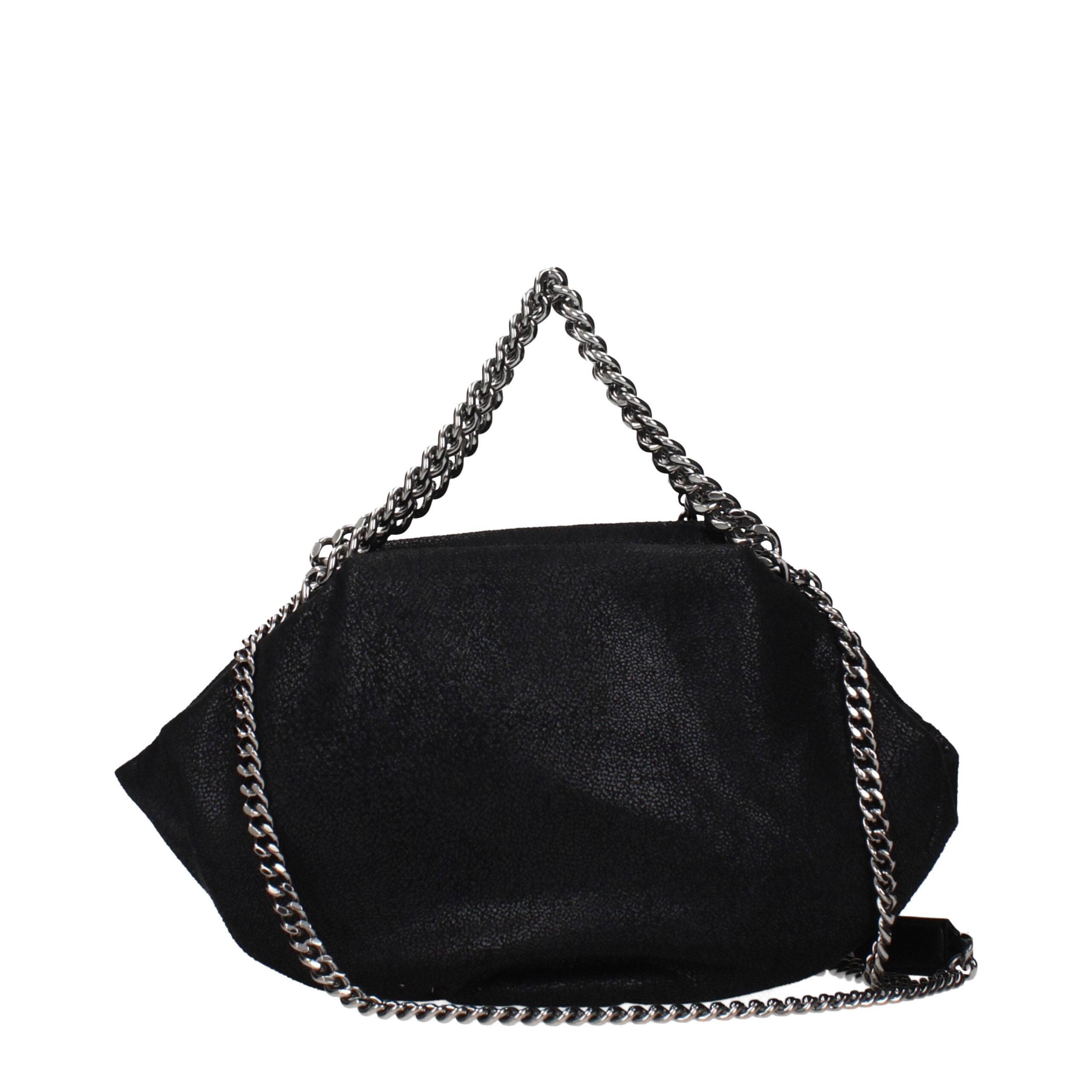 Stella McCartney Black Eco Suede Shoulder Bag front view