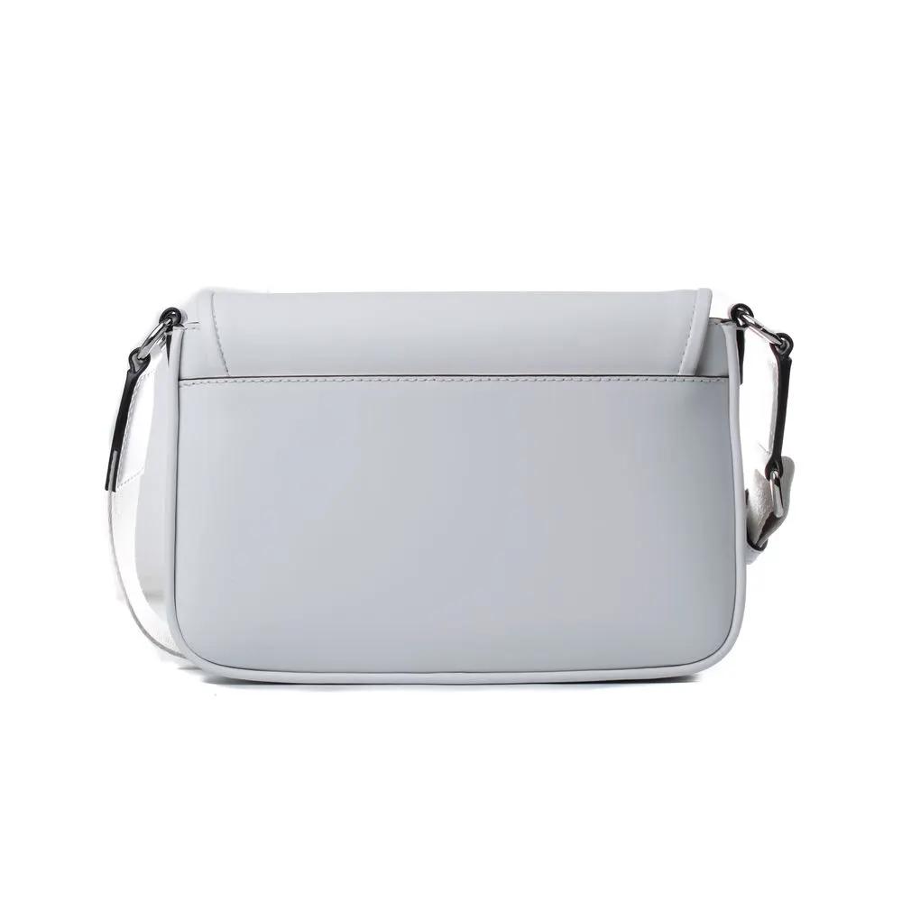 Michael Kors white leather shoulder bag, front view