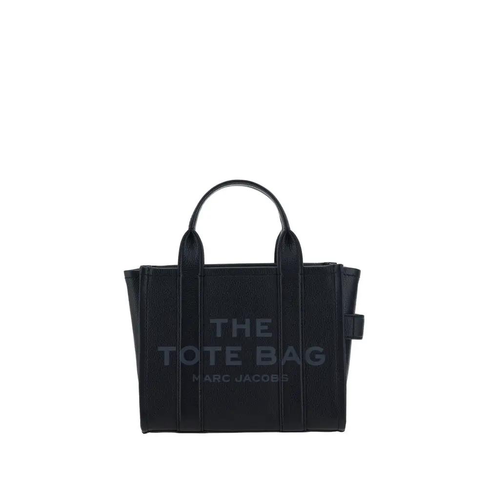 Marc Jacobs Small Black Tote Bag, pebbled leather, front view