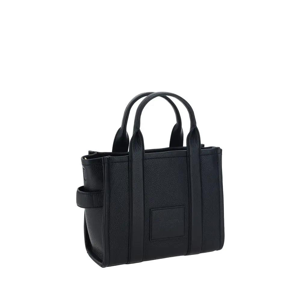Marc Jacobs Small Tote black pebbled leather tote bag front view