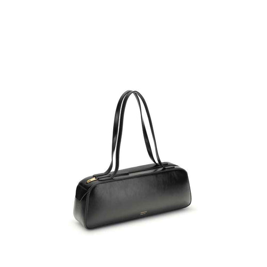 Khaite Black Calf Leather Bos Taurus Shoulder Bag