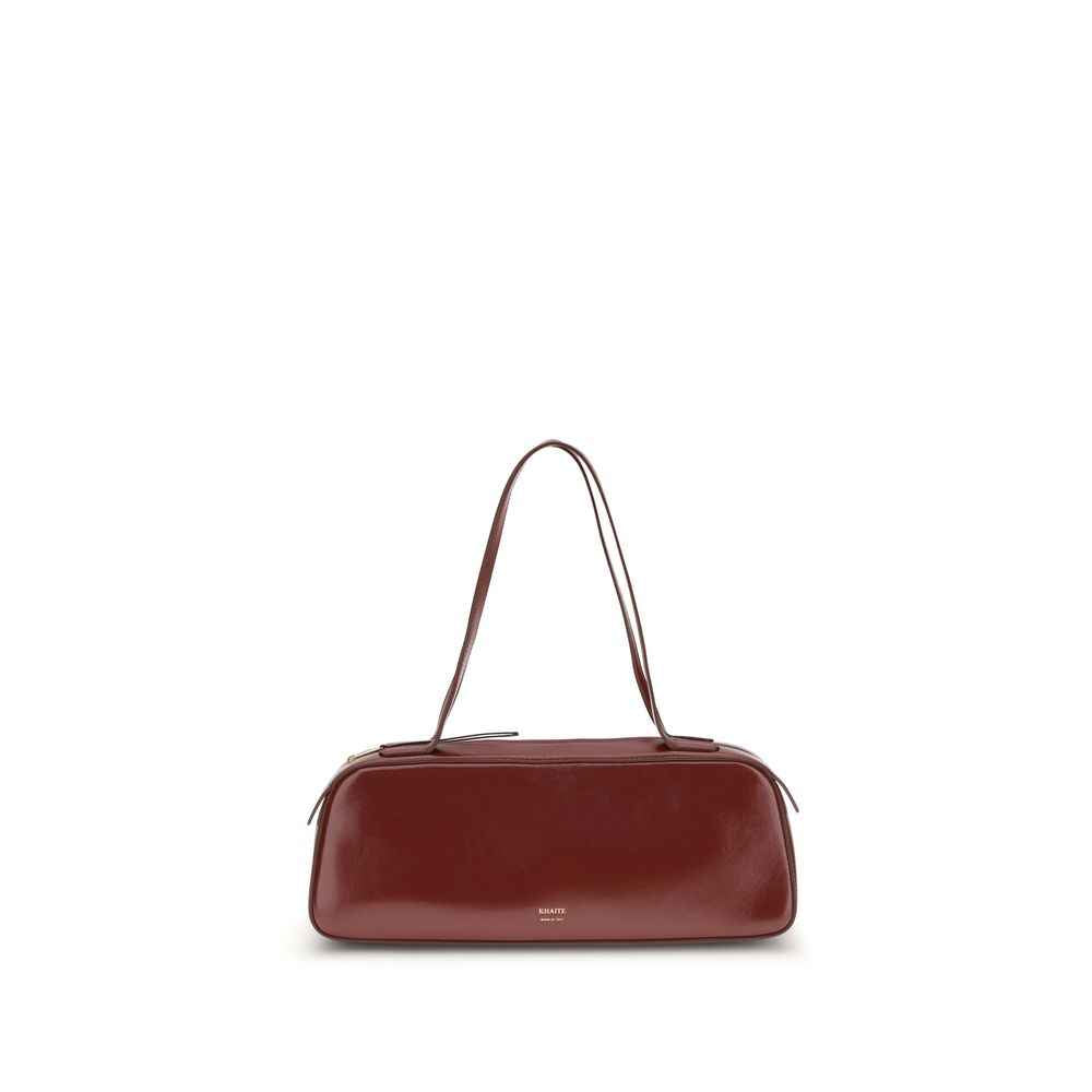 Khaite Simona Shoulder Bag burgundy calf leather front view