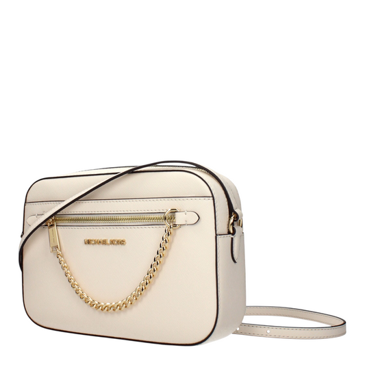 Michael Kors Jet Set Saffiano Bolso Bandolera Beige Geométrico