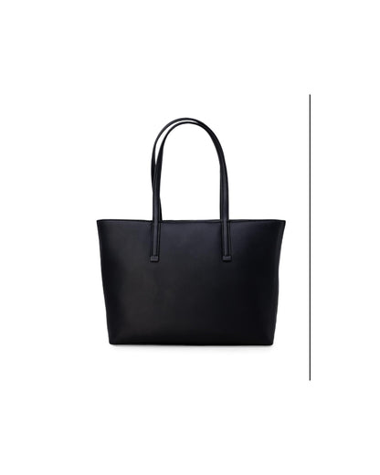 Calvin Klein Black Leather Tote Bag by Calvin Klein