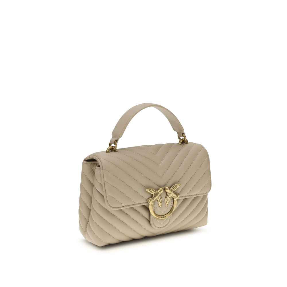 PINKO Love Lady Mini beige quilted leather shoulder bag front view