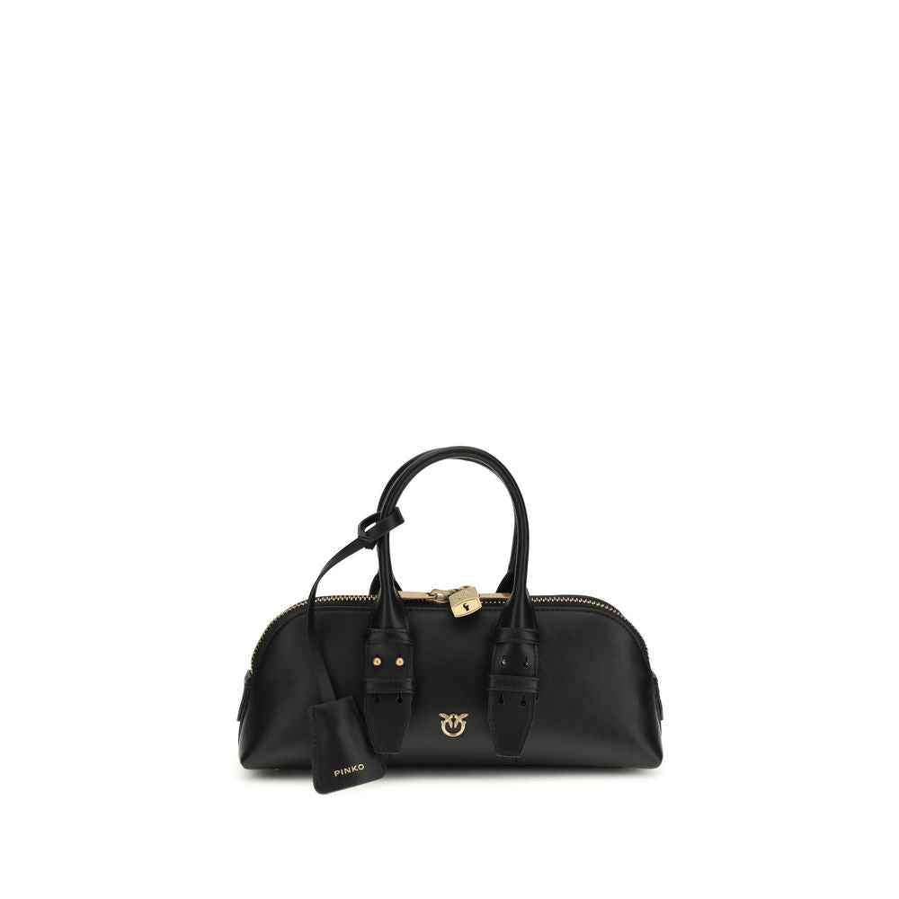 PINKO The Escape baguette handbag, black calf leather, front view