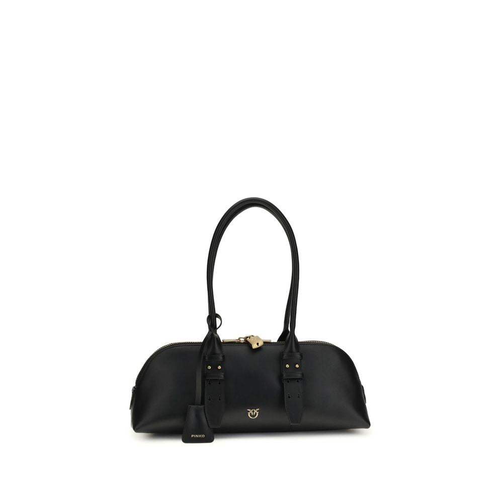 PINKO Black Large Bowling Baguette Shoulder Bag