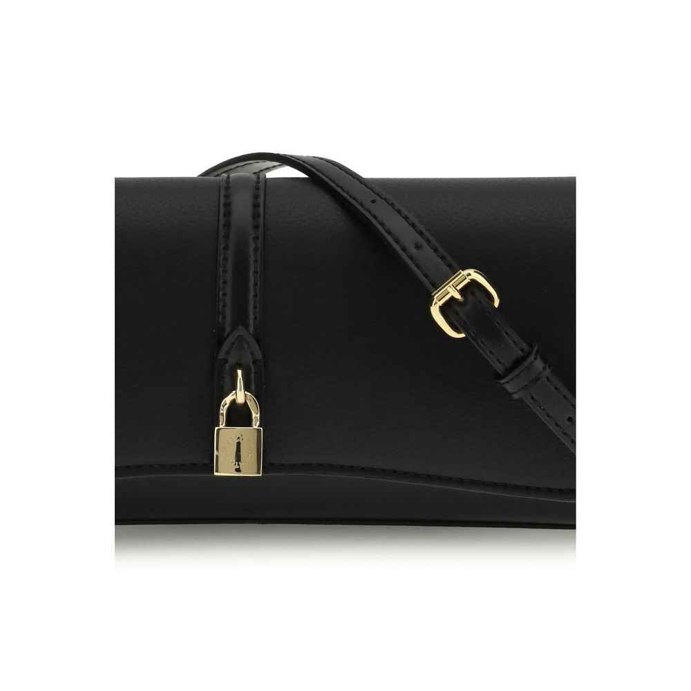 Stella McCartney Ryder black shoulder bag with gold hardware, front view