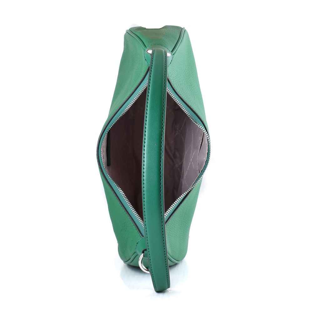 Michael Kors Bicolor leather handbag green, half-moon shoulder bag side view