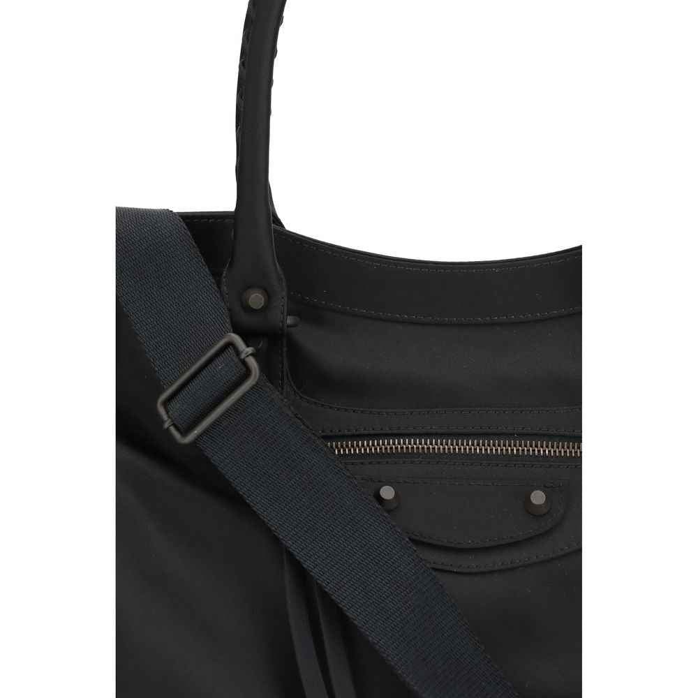 Balenciaga Le City Grande polyamide black satchel bag, side view