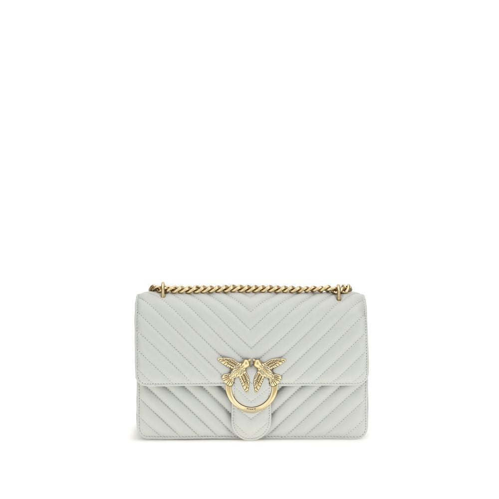 PINKO Gray  Love One Classic  Shoulder Bag
