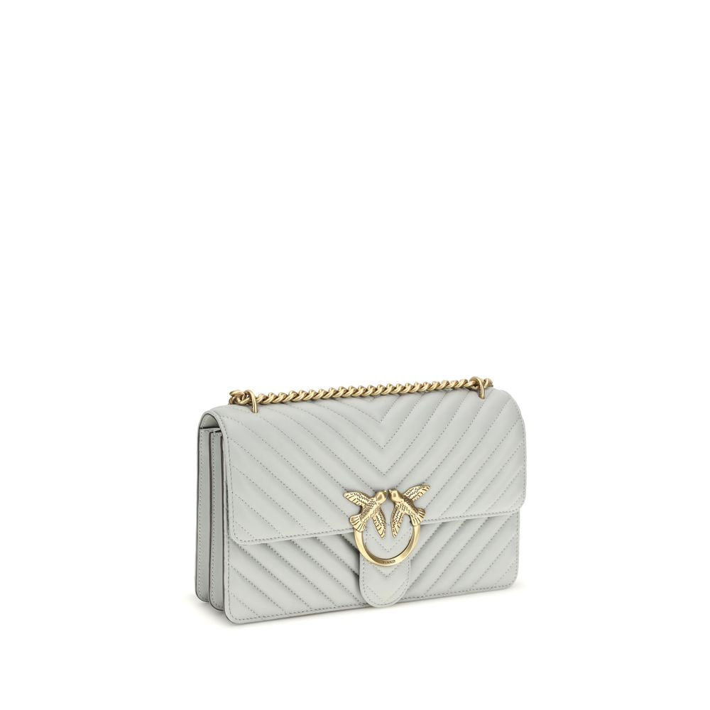 PINKO Gray  Love One Classic  Shoulder Bag