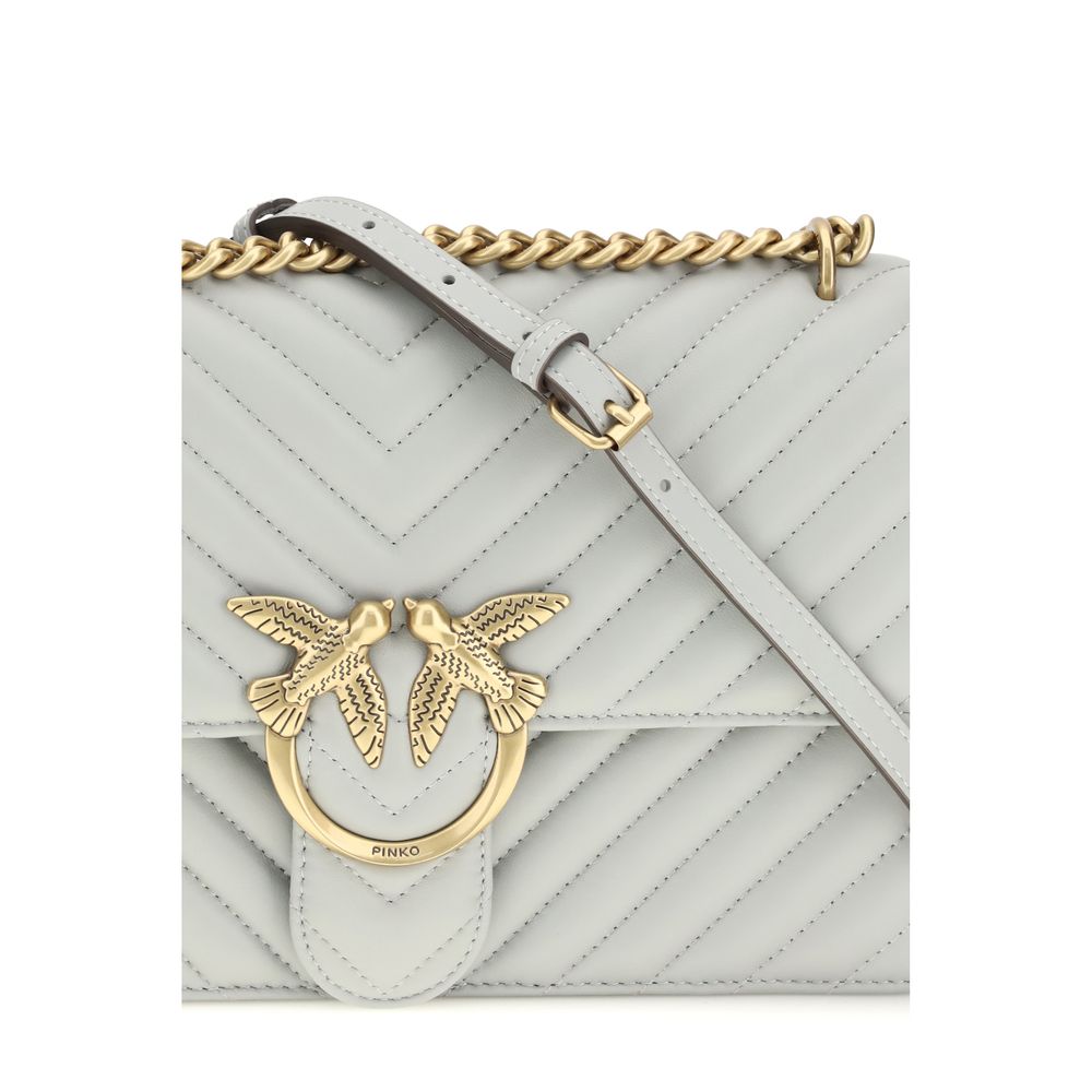 PINKO Gray  Love One Classic  Shoulder Bag