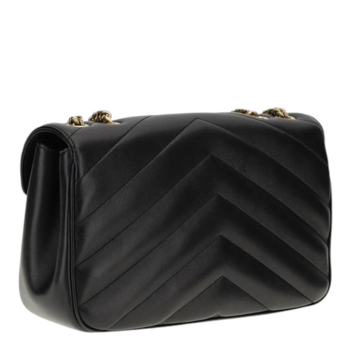 Saint Laurent Loulou Shoulder Bag Black Geometric Leather