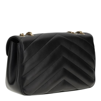 Saint Laurent Loulou Shoulder Bag Black Geometric Leather