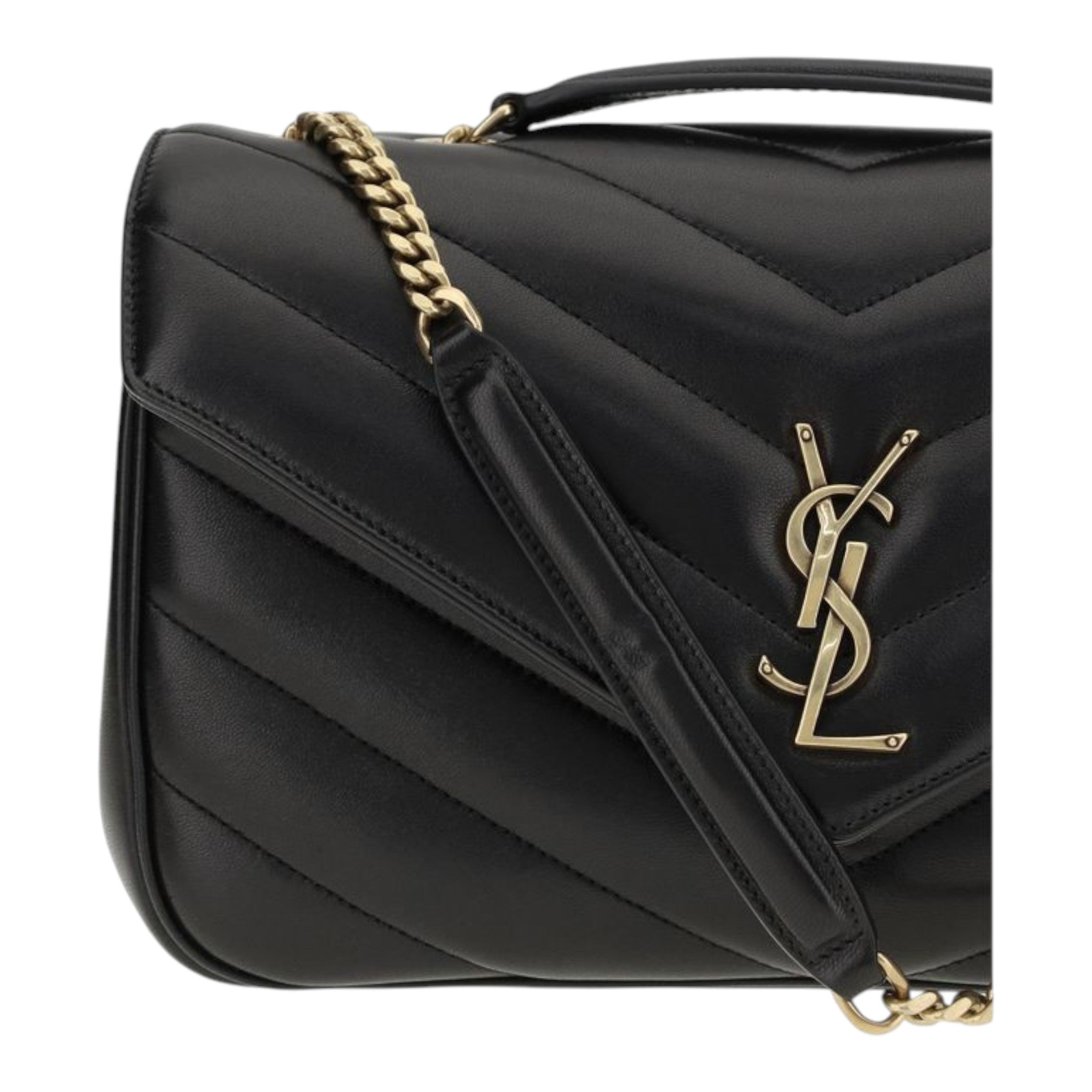 Saint Laurent Black  Loulou  Shoulder Bag