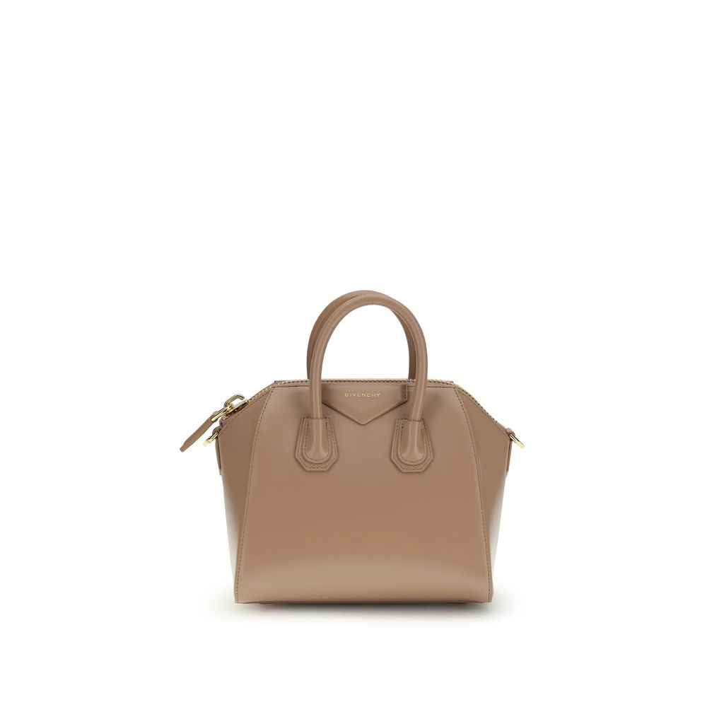 Givenchy Antigona Mini Calf Leather Beige Handbag front view