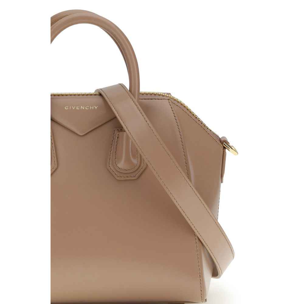 Givenchy Mini Antigona handbag, beige leather, front view