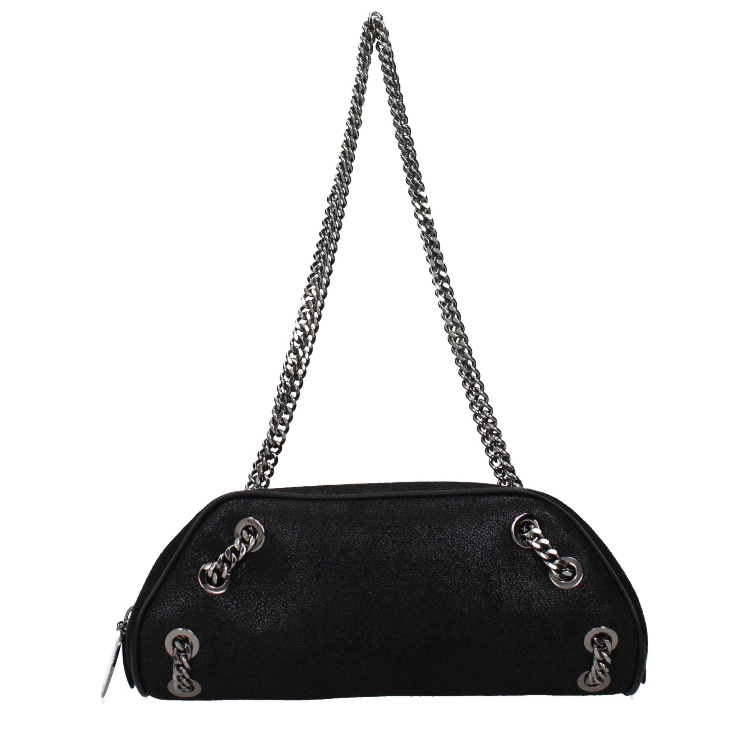 Stella McCartney Black Leather Shoulder Bag, front view
