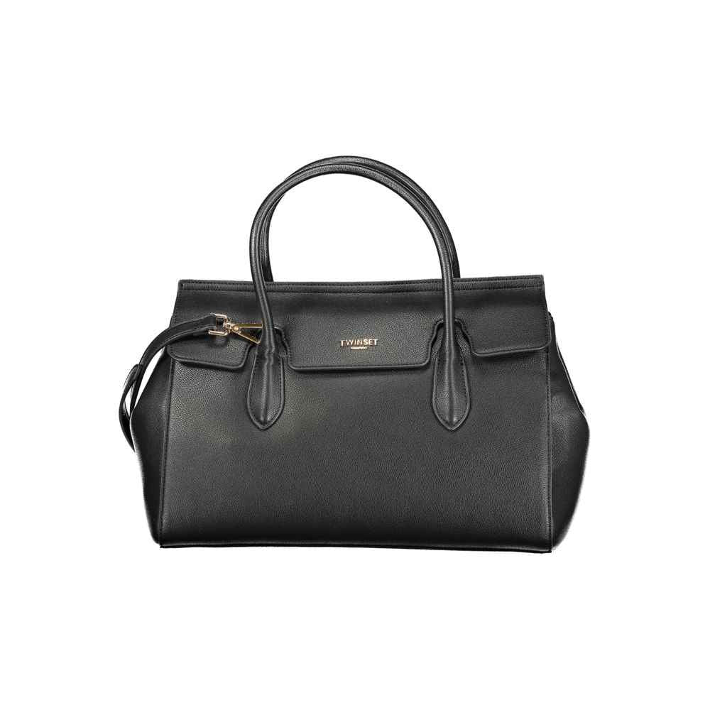Twinset Nero polyurethane women's tote, black, front view