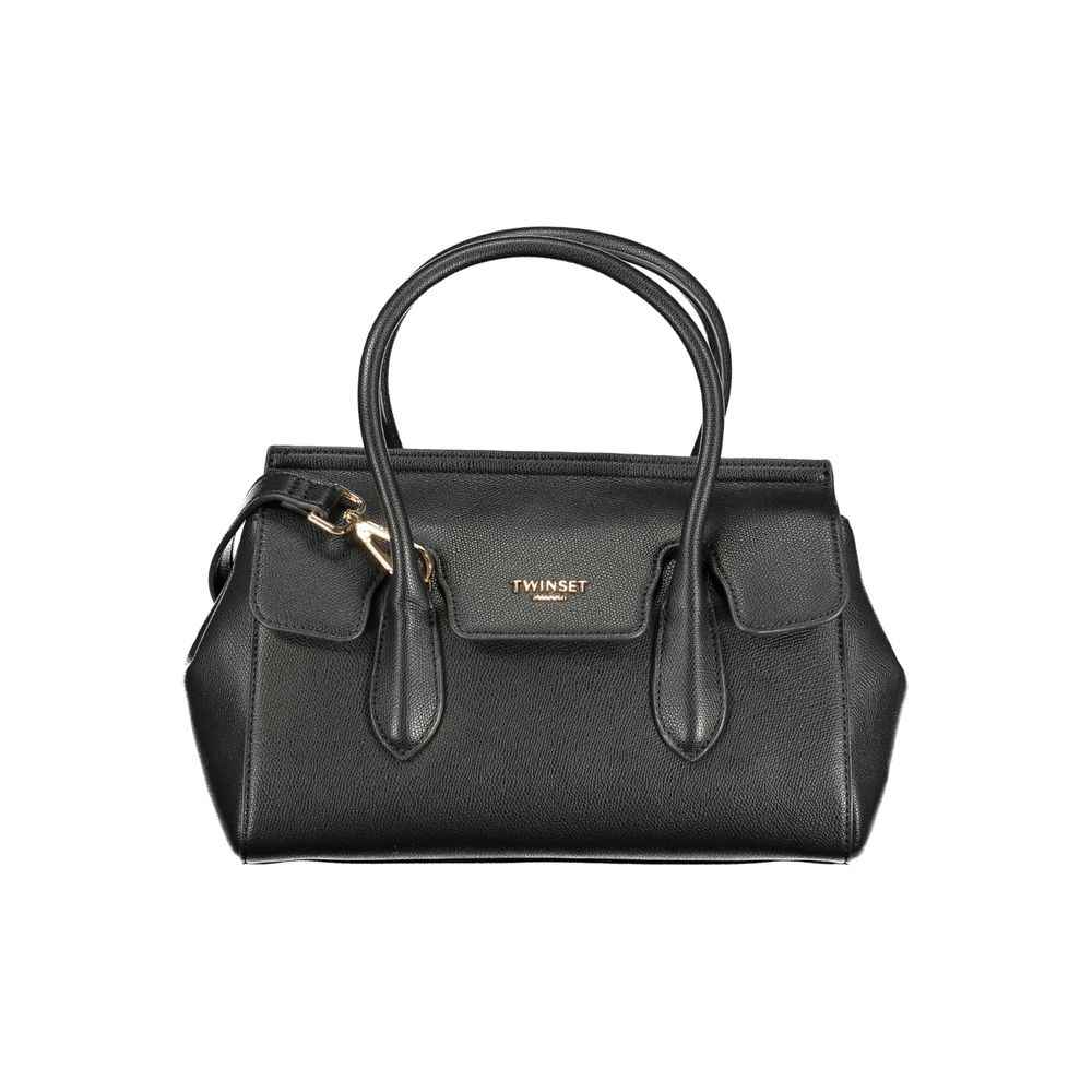 Twinset Nero Poliuretano black top-handle handbag front view