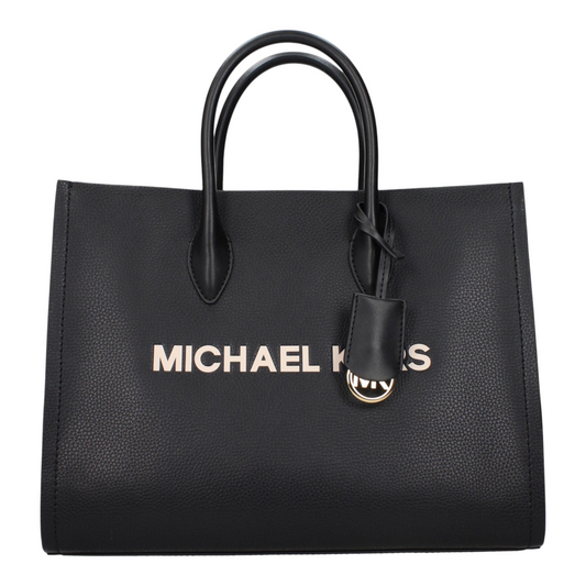 Michael Kors Leather Bolso de Mano Negro Piel