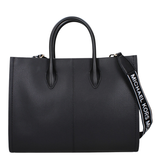 Michael Kors Leather Bolso de Mano Negro Piel