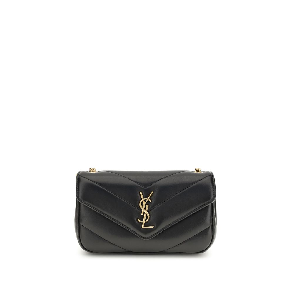 Saint Laurent Loulou Toy shoulder bag black leather, front view