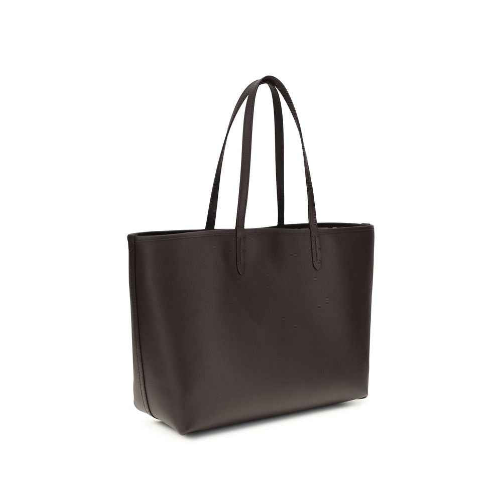 Burberry Bloomsbury Medium Reversible Tote, calf leather, dark brown, front view