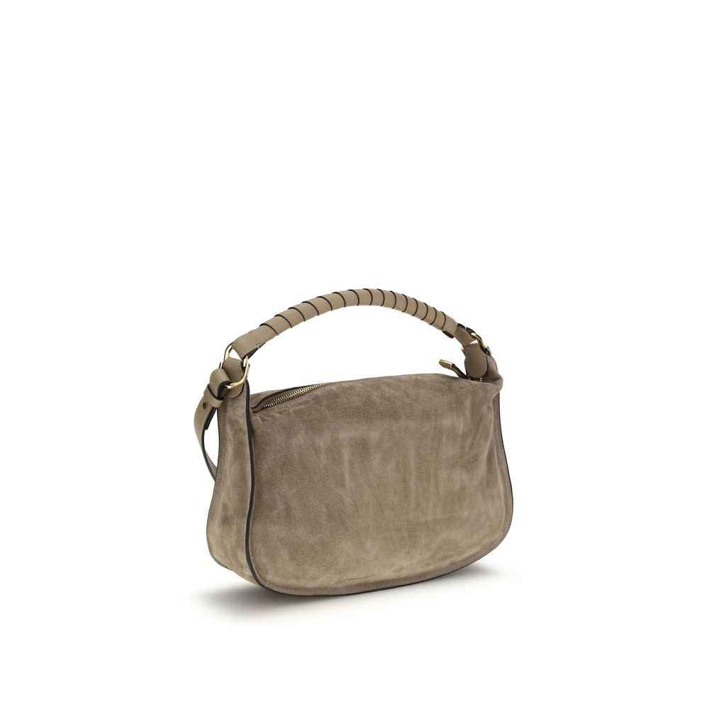 Chloé Small Marcie Shoulder Bag beige suede, front view
