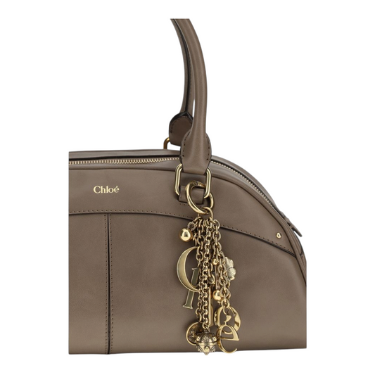 Chloé Bowling Handbag Gray Leather