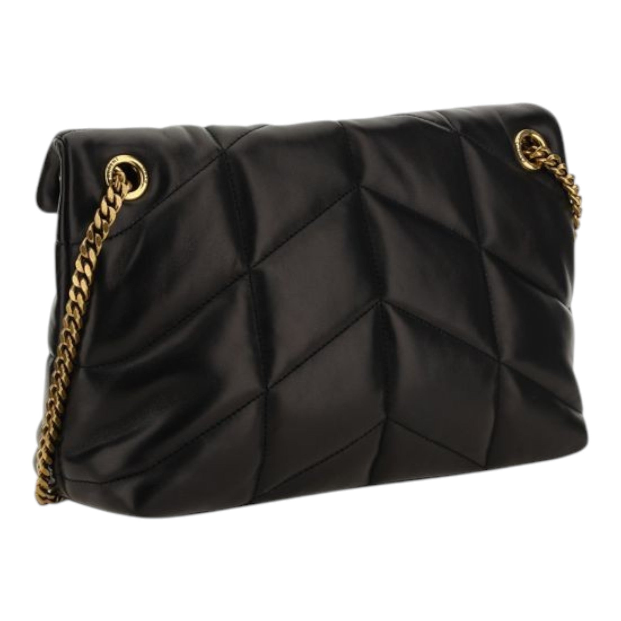 Saint Laurent Black Loulou Puffer Shoulder  Bag