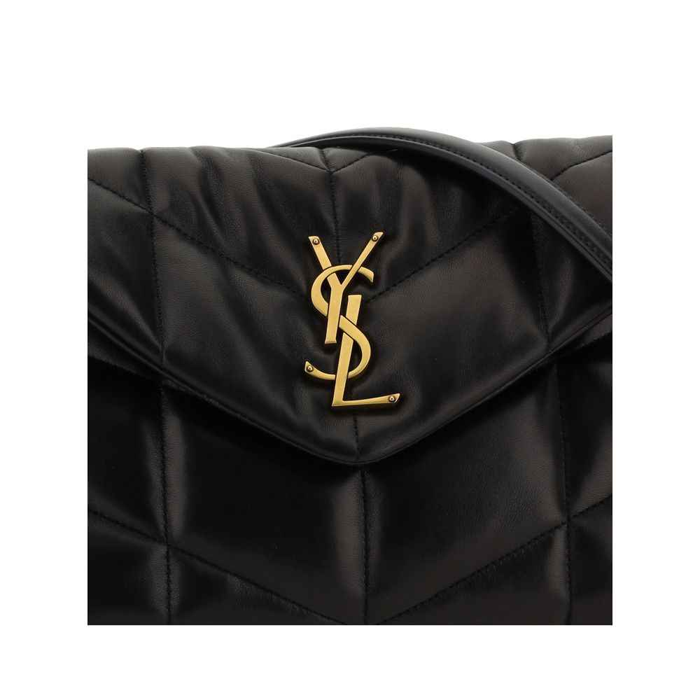 Saint Laurent Loulou Puffer shoulder bag, black quilted leather, logo detail
