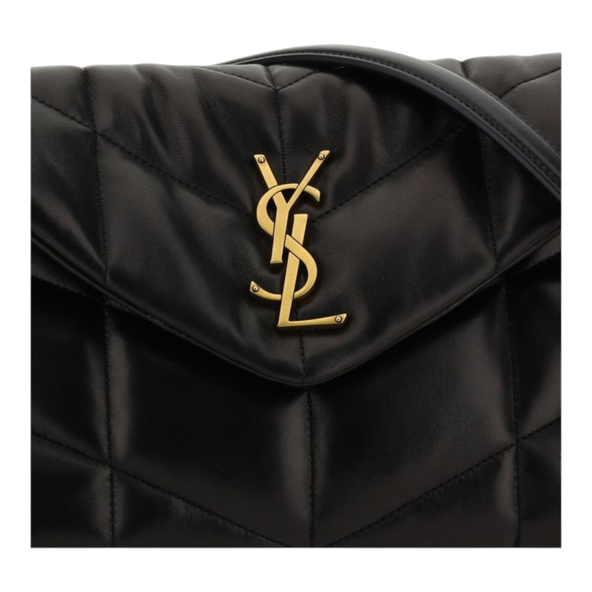 Saint Laurent Black Loulou Puffer Shoulder  Bag