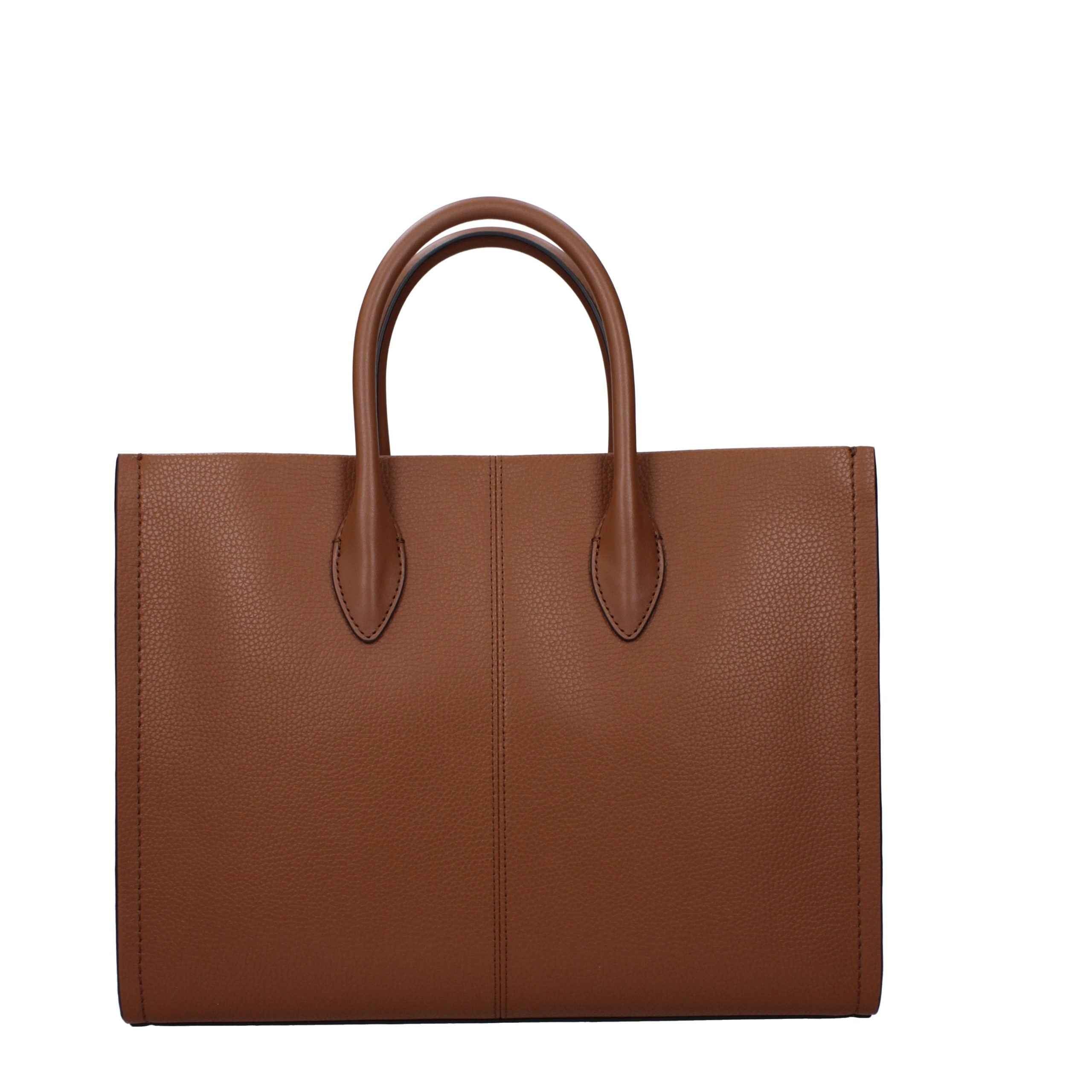 Michael Kors Pratt brown leather tote bag, front view