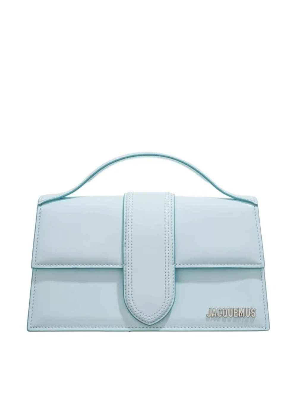 Jacquemus Le Grand Bambino pale blue leather crossbody bag front view
