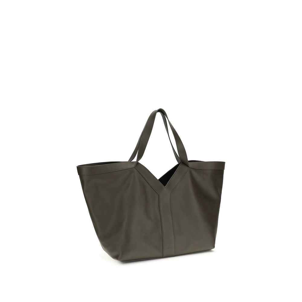 Saint Laurent Y Shoulder Bag olive calf leather, front view