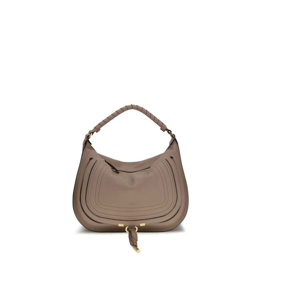 Chloé Marcie shoulder bag, beige calf leather, front view