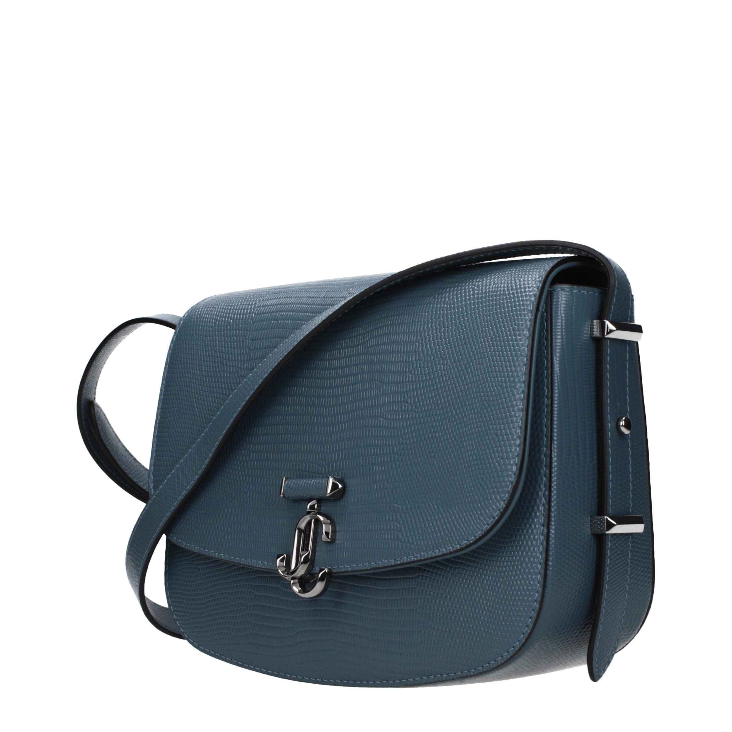 Jimmy Choo Avenue XB Blue Leather Crossbody Bag side view