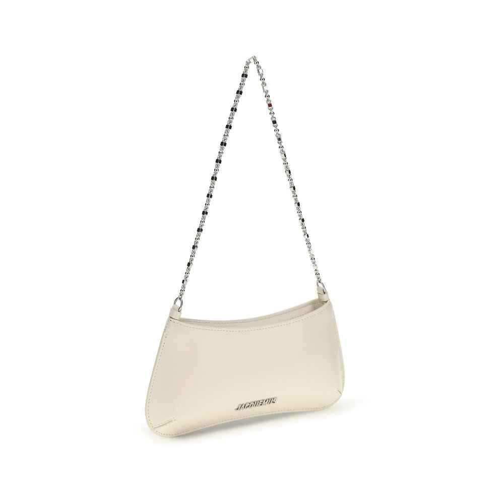 Jacquemus Le Bisou Chaîne beige calf leather shoulder bag, front view